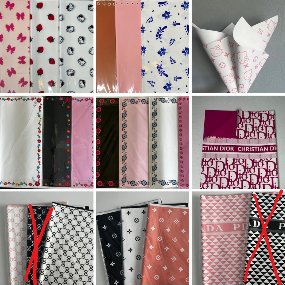 Designer Waterproof Korean Floral Wrapping Paper